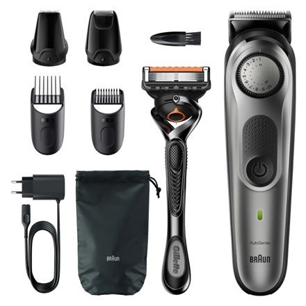 Braun Beard Trimmer BT7320 Cordless and corded, Operating time (max) 100 min, Number of length steps 39, Li-Ion, Black/Silver