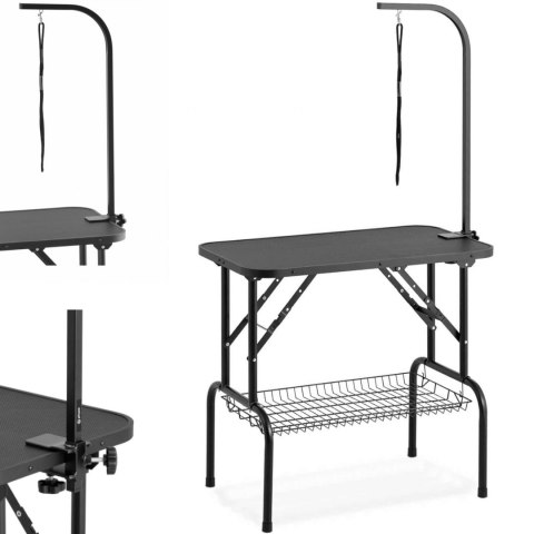 Stół groomerski do strzyżenia psów składany z półką 70 kg 805 x 460 mm 1 smycz