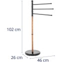 Stojak wieszak łazienkowy na ręczniki 3 drążki obrotowe - czarny