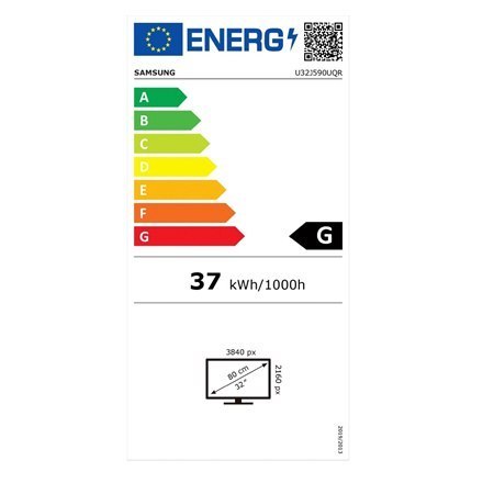 Monitor Samsung LU32J590UQRXEN 32", VA, 3840x2160, 16:9, 4 ms, 270 cd/m², ilość portów HDMI 2