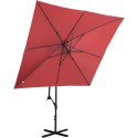 Parasol ogrodowy na wysięgniku kwadratowy 250 x 250 cm bordowy