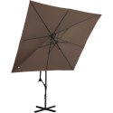 Parasol ogrodowy na wysięgniku kwadratowy 250 x 250 cm brązowy