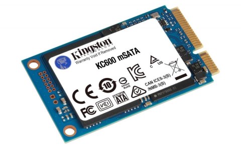 Kingston | KC600 | 512 GB | SSD form factor | SSD interface mSATA | Read speed 550 MB/s | Write speed 520 MB/s