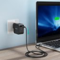 Ładowarka sieciowa GaN USB Typ C 60W + kabel USB Typ C 1.8m czarny