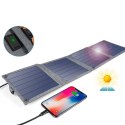 Ładowarka solarna do telefonu turystyczna z USB 14W rozkładana szara