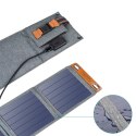 Ładowarka solarna do telefonu turystyczna z USB 14W rozkładana szara