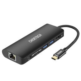 Stacja dokująca adapter hub USB Typ C 6w1 100W PD czarny