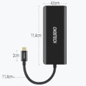 Stacja dokująca adapter hub USB Typ C 6w1 100W PD czarny