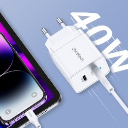 Ładowarka sieciowa 2xUSB-C PD 40W biała