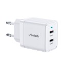 Ładowarka sieciowa 2xUSB-C PD 40W biała