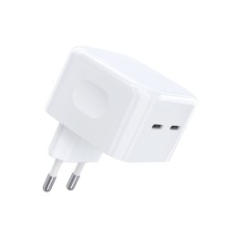 Ładowarka sieciowa 35W 2xUSB-C PD biały