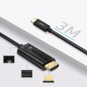 Kabel przewód USB Typ C - HDMI 4K 30Hz 3m czarny