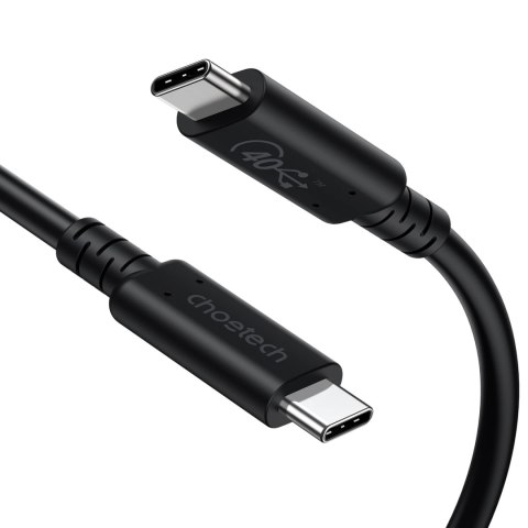 Kabel USB-C USB 4 Gen3 100W 40Gbps 8K 0.8m czarny