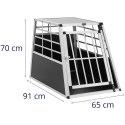 Transporter klatka metalowa do przewozu psa trapezowa 91 x 65 x 70 cm