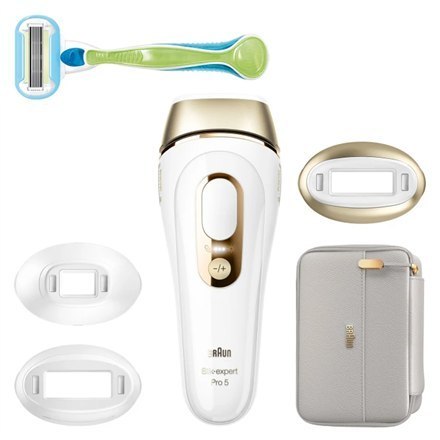 Braun | Epilator | PL5257 Silk-expert Pro 5 IPL | Bulb lifetime (flashes) 400.000 | Number of power levels 10 | White/Gold