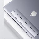 Podstawka pod laptopa MacBook ultra cienka składana samoprzylepna aluminiowa ciemnoszary