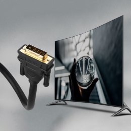 Kabel przewód pozłacana wtyczka DVI - DVI (24+1) 2m czarny