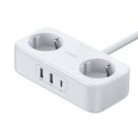 Listwa zasilająca przedłużacz sieciowy z portami 2xUSB 1xUSB-C biały