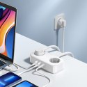 Listwa zasilająca przedłużacz sieciowy z portami 2xUSB 1xUSB-C biały