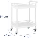 Wózek laboratoryjny zabiegowy kosmetyczny 2 półki 71 x 45 x 91 cm 20 kg
