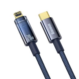 Explorer Series kabel przewód USB-C Iphone Lightning 20W 1m niebieski