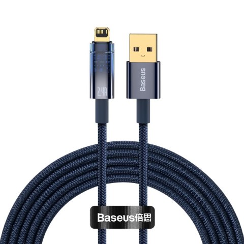 Explorer Series kabel przewód USB Iphone Lightning 2.4A 2m niebieski