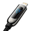 Kabel do szybkiego ładowania USB-C Iphone Lightning 20W z wyświetlaczem miernikiem mocy 2m czarny