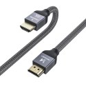 Kabel przewód HDMI 2.1 8K 60 Hz 48 Gbps 4K 120 Hz 2K 144 Hz 5 m srebrny