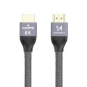 Kabel przewód HDMI 2.1 8K 60 Hz 48 Gbps 4K 120 Hz 2K 144 Hz 5 m srebrny