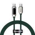 Kabel przewód w oplocie USB-C USB-C 100W z wyświetlaczem miernikiem mocy 1m zielony