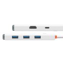 Lite Series przejściówka HUB USB-C HDMI 4x USB 3.0 20cm biały