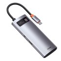 Multifunkcjonalny HUB USB 5w1 USB-C PD 100W HDMI szary