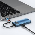 Wielofunkcyjny HUB 6w1 USB-C Power Delivery 100W HDMI 4K 3xUSB 3.2 RJ45 niebieski