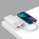 Bipow powerbank z szybkim ładowaniem 10000mAh kabel USB-A microUSB 0.25m biały