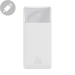 Bipow powerbank z szybkim ładowaniem 20000mAh kabel USB-A microUSB 0.25m biały