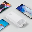 Bipow powerbank z szybkim ładowaniem 20000mAh kabel USB-A microUSB 0.25m biały