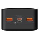 Bipow powerbank z szybkim ładowaniem 30000mAh kabel USB-A microUSB 0.25m czarny