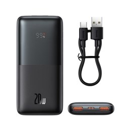 Powerbank Bipow Pro 10000mAh 20W z kablem USB USB-C 3A 0.3m czarny