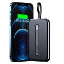 Powerbank z wbudowanym kablem Iphone Lightning 10000mAh PD QC3.0 czarny