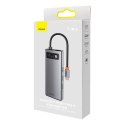 Stacja dokująca HUB 7w1 USB-C 2xHDMI 3xUSB 3.2 1xPower Delivery RJ-45 Ethernet szary