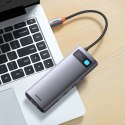 Stacja dokująca HUB 7w1 USB-C 2xHDMI 3xUSB 3.2 1xPower Delivery RJ-45 Ethernet szary