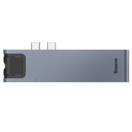 Stacja dokująca HUB 7w1 USB-C Thunderbolt MacBook Pro 2016 2017 2018 szary