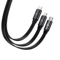 Zwijany kabel 3w1 USB-C microUSB Iphone Lightning Power Delivery 1.7m czarny