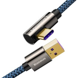 Legendary kątowy kabel przewód dla graczy USB USB-C 66W 2m niebieski