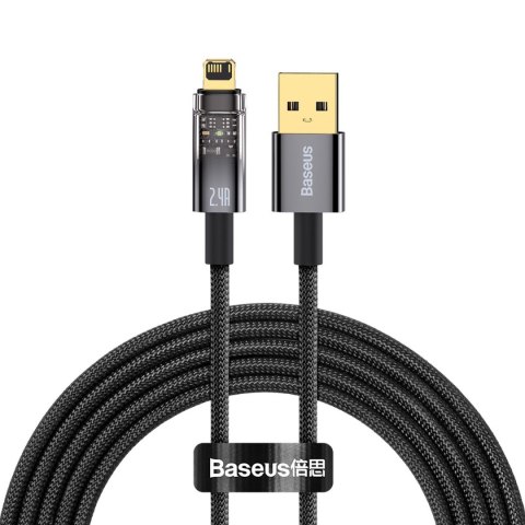 Explorer Series kabel przewód USB Iphone Lightning 2.4A 2 m czarny