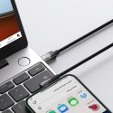 Kątowy kabel przewód Power Delivery z bocznym wtykiem USB-C Iphone Lightning 2m 20W czarny