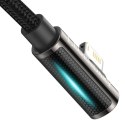 Legendary kątowy nylonowy kabel przewód USB Iphone Lightning dla graczy 2.4A 2m czarny