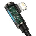 Legendary kątowy nylonowy kabel przewód USB Iphone Lightning dla graczy 2.4A 2m czarny