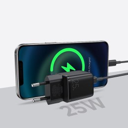 Mała szybka ładowarka zasilacz USB-C PD 5-12V 25W - czarny