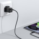 Mała szybka ładowarka zasilacz USB-C PD 5-12V 25W wtyczka UK + kabel 100cm - czarny